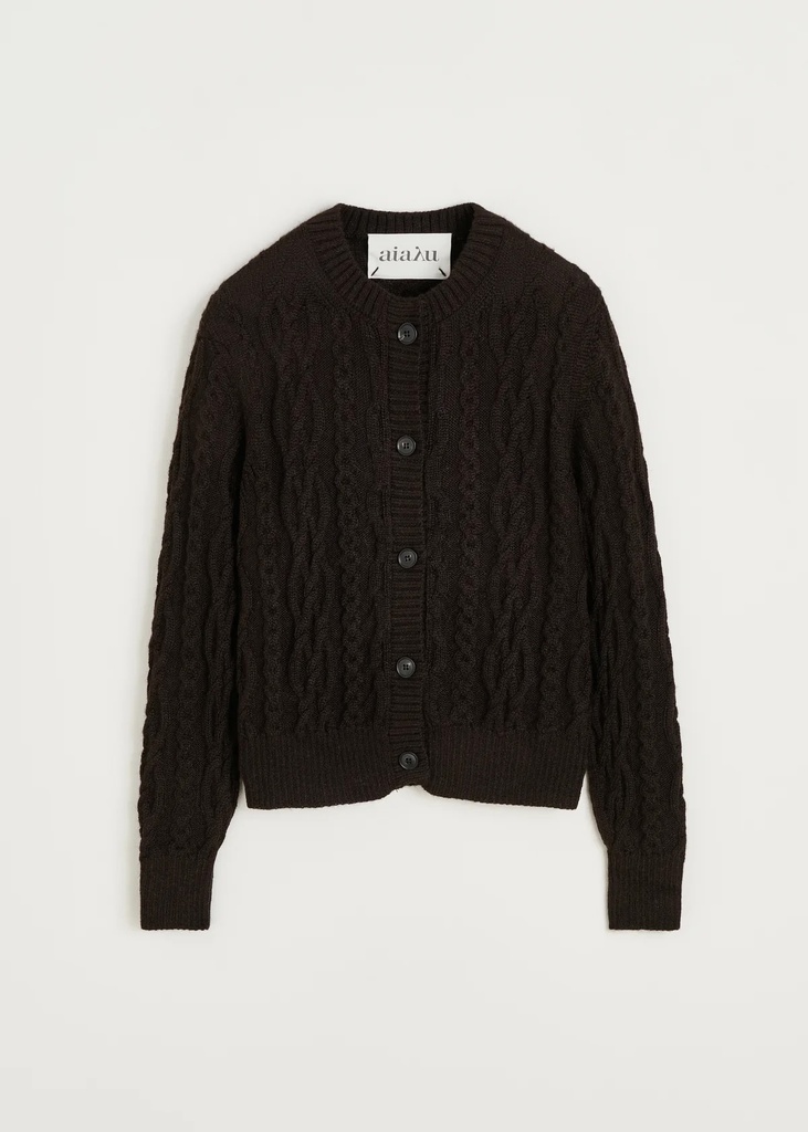 AIAYU Peysa Pala 100% Ilama wool Pure dark brown
