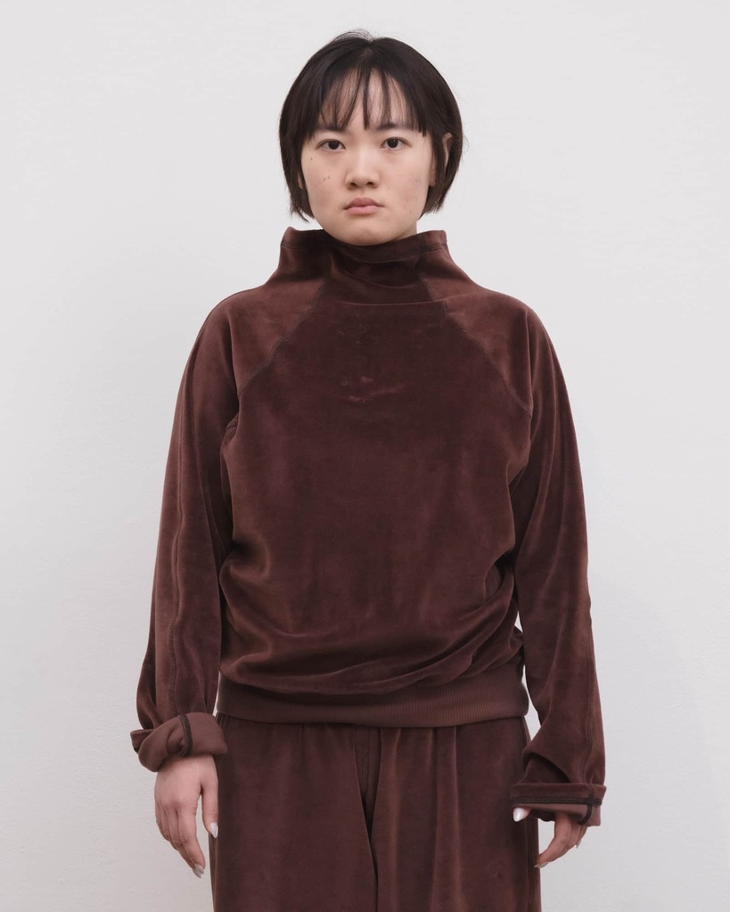 Baserange peysa Fold turtleneck Velour Nautil Brown