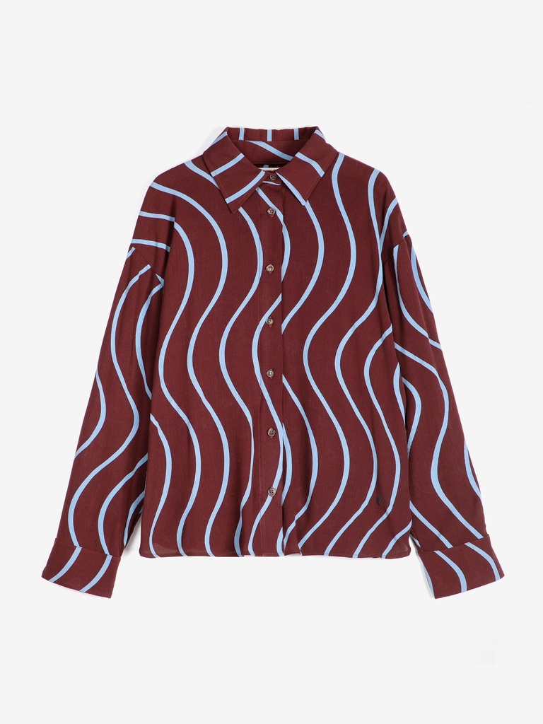 BOBO CHOSES skyrta Psicodelic Stripes all over fluid shirt