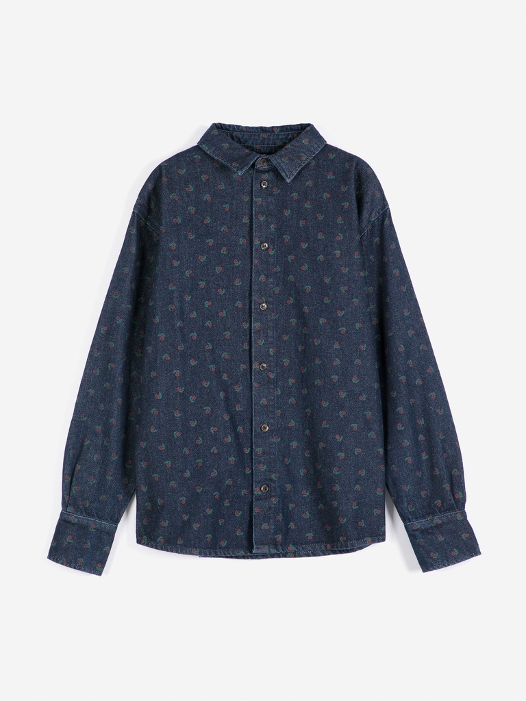 BOBO CHOSES skyrta Swamp Whirl all over light denimshirt