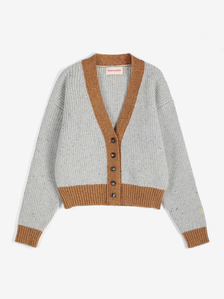 BOBO CHOSES peysa Color block wool blend V-cardigan