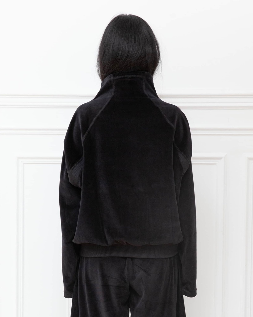 Baserange peysa Fold turtleneck Velour Black