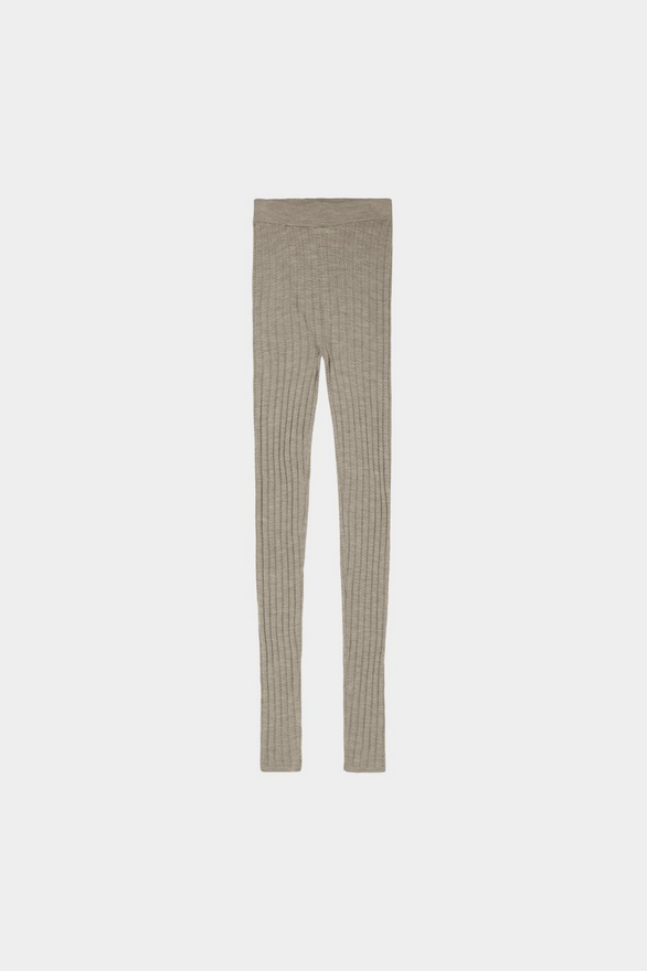 FUB buxur Pointelle leggings Oat melange