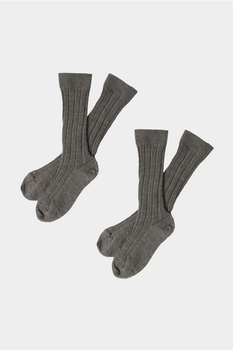 FUB sokkar Knee stockings Dark beige melange