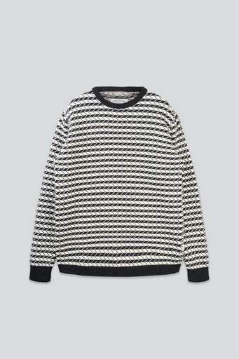 Lakor peysa Faroese fisher knit Off white/black