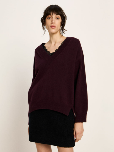 Lanius peysa Pullover V Bordaux
