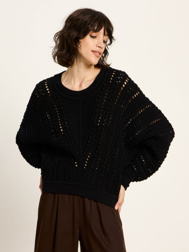 Lanius peysa Ajour pullover Black