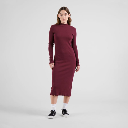 Dedicated kjóll Rib dress Lofta Fig red
