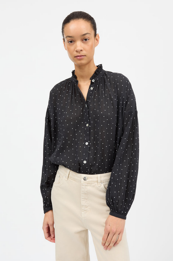SKALL skyrta Hannah shirt Black/white dots