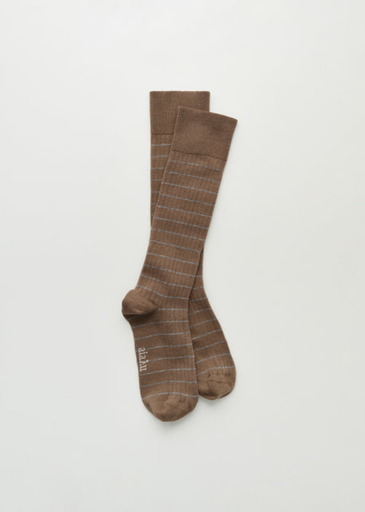 AIAYU SOKKAR Cotton Long Socks MIX CHESTNUT