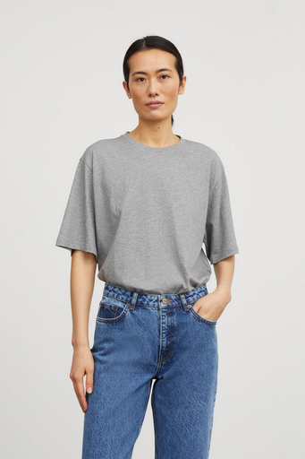 SKALL bolur Andy Oversize tee Mid grey melan