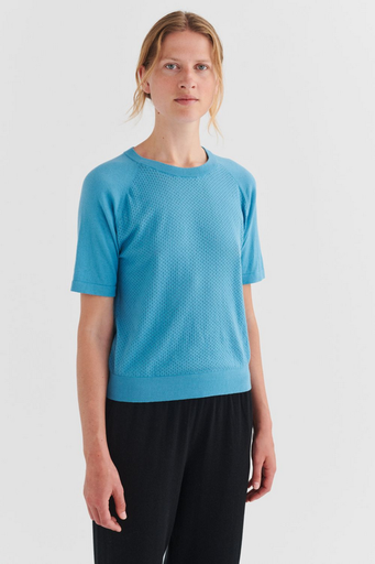FUB toppur Pointelle Tee Sea