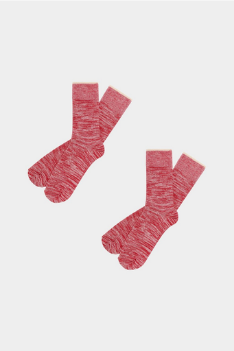FUB sokkar Melange Socks Red/ecru