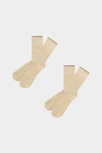 FUB sokkar Melange Socks Camel melange/ecru