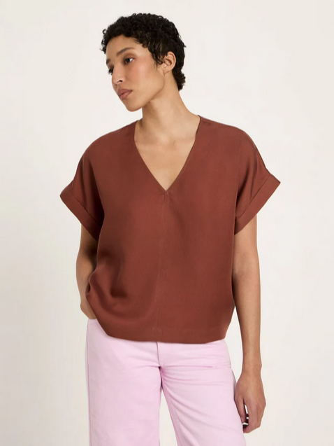 Lanius toppur Blusenshirt dark mocca