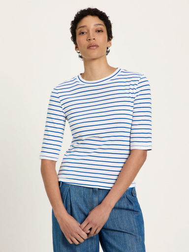 Lanius Bolur Halbarmshirt White/lapis