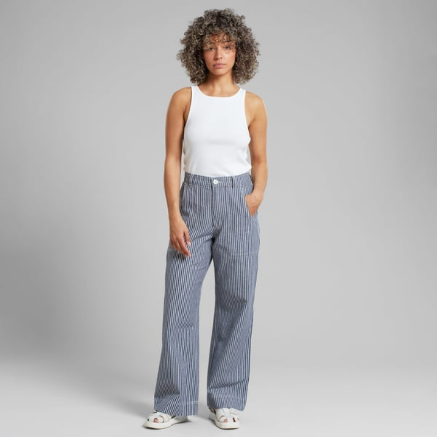Dedicated buxur Workwear Pants Vara Work Stripe Blue