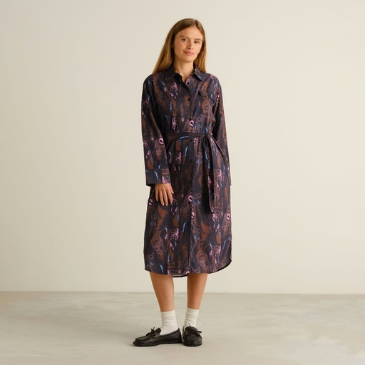 Dedicated kjóll Shirt Dress Kvilla Owls Multi Color