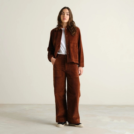 Dedicated Buxur Workwear Pants Vara Corduroy Brown Cappuccino