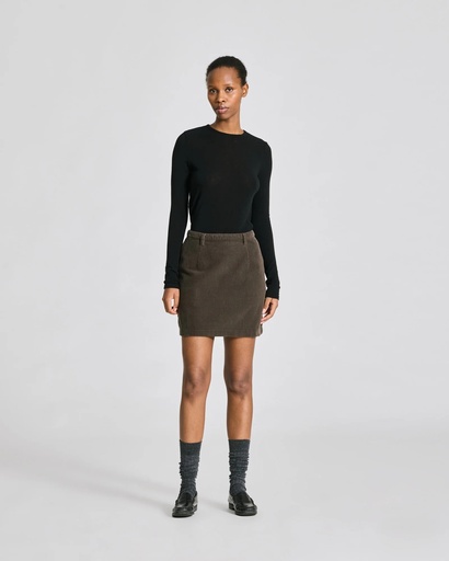GAI+LISVA Pils Natacha Cotton Corduroy skirt Black olive