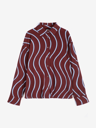 BOBO CHOSES skyrta Psicodelic Stripes all over fluid shirt