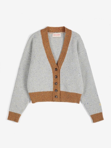 BOBO CHOSES peysa Color block wool blend V-cardigan