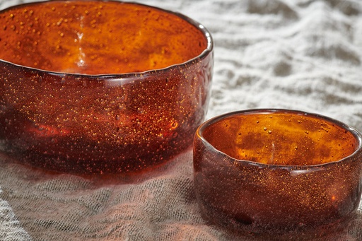 [NKU-202015] Nkuku - Riya Glass Bowl - Medium - Rust
