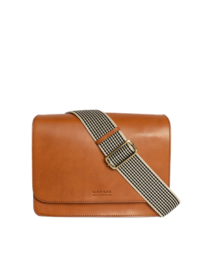 O MY BAG  Audrey Cognac Checkered Classic Leather