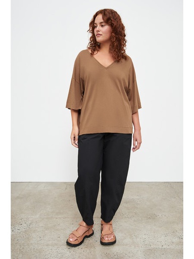 Kowtow Oversized V neck Top Earth