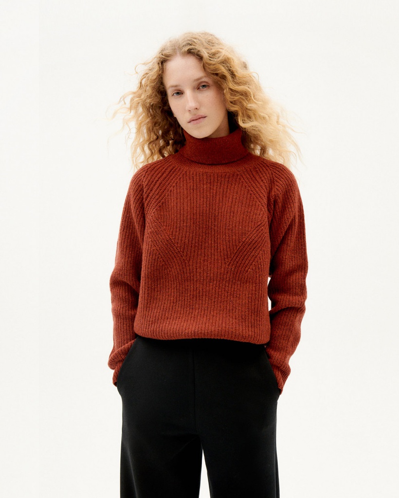 Thinking Mu Peysa Clay Red Matilda Knitted Sweater