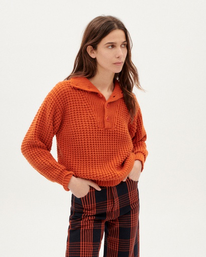 Thinking Mu Peysa Orange Trash Sole Knitted Sweater