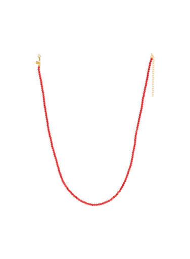 Taj Amsterdam Hálsmen Red Coral Elactra Gold pleated