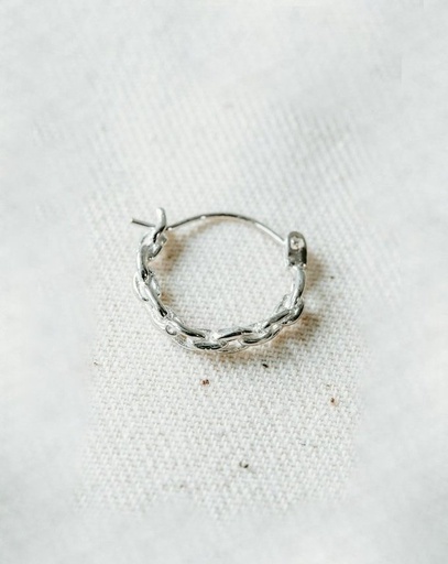 Taj Amsterdam lokkur Single Small Chain Hoops Kalina silver