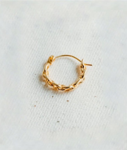 Taj Amsterdam lokkur Single Small Chain Hoops Kalina Gold Pleated