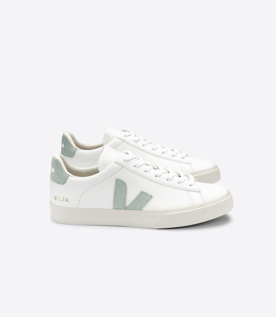 VEJA skór CAMPO CHROMEFREE LEATHER WHITE MATCHA