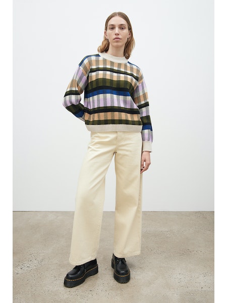 KOWTOW peysa Check knit crew