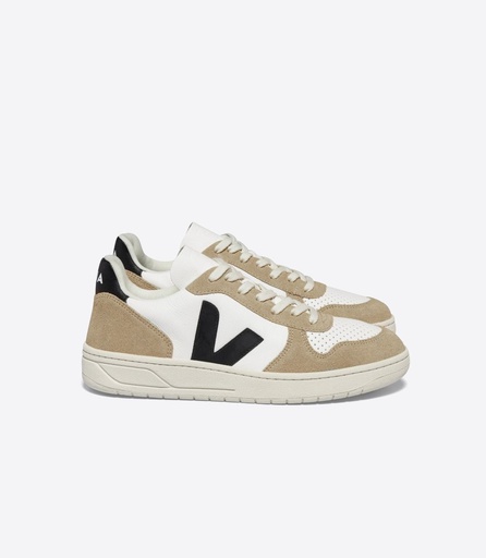 VEJA skór V-10 Chromefree leather Extra White Black Sahara