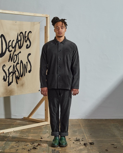 Uskees skyrta Buttoned overshirt Cord Faded black