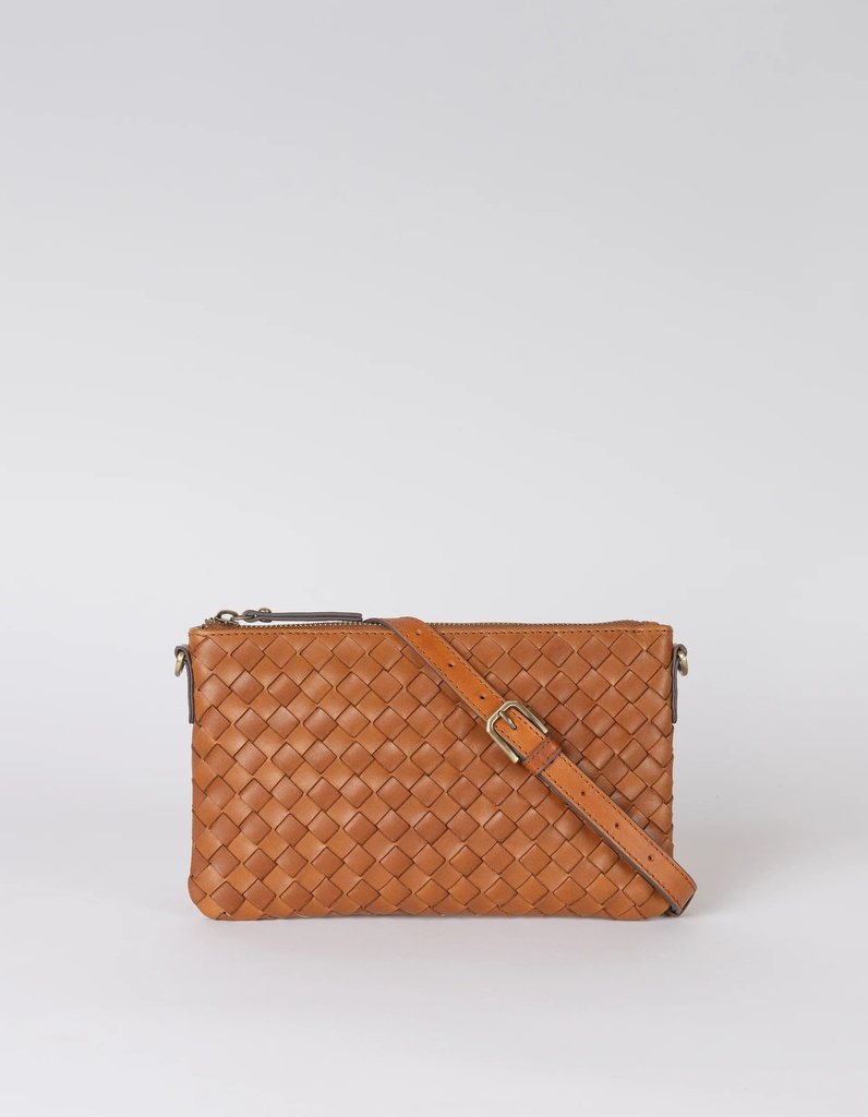 Laura Purse Cognac Woven Classic Leather - kožená peňaženka na mince