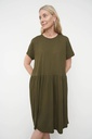 KOWTOW Kjóll GATHER TEE DRESS MOSS