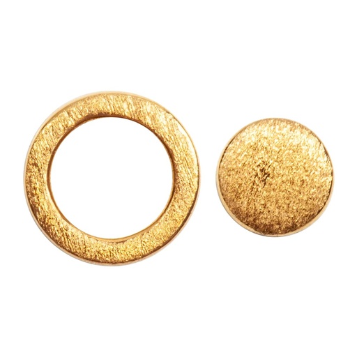 Lulu lokkar Family Round Earrings pair brushedGold plated