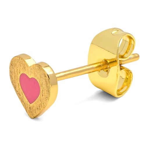 Lulu lokkar Color Heart Gold plated Pink