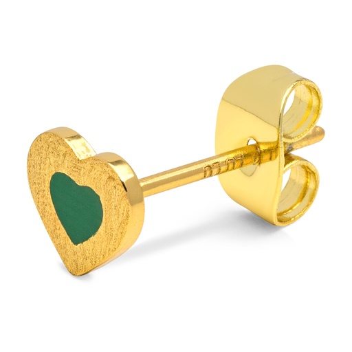 Lulu lokkar Color Heart Gold plated Green