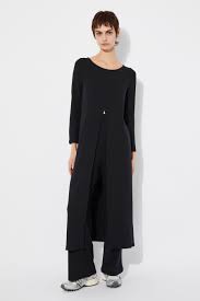 RITA ROW toppur 2485 Rius extra long fitted tencel knit Black