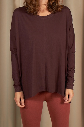 YOGAMII - LION DRAPY TEE - DARK PLUM