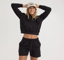 Organic Basics stuttbuxur Weekend Longline Black
