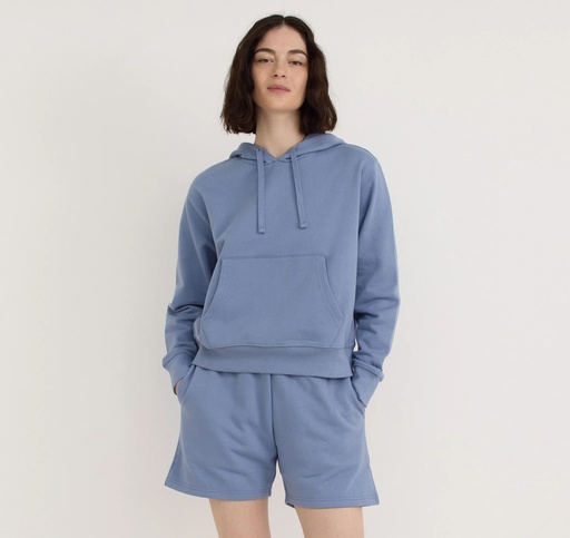 Organic Basics stuttbuxur Weekend Longline Misty blue