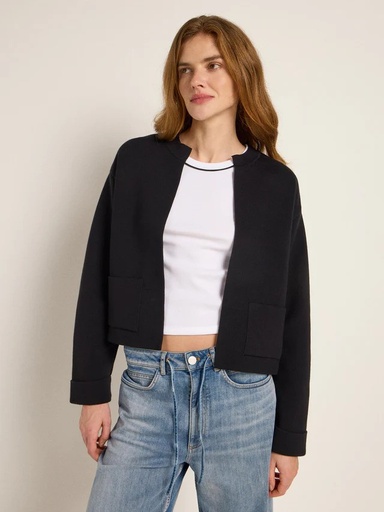 Lanius peysa Streifenjacke Punto Milano GOTS Black