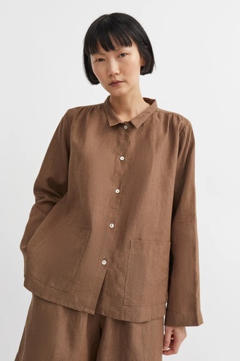 SKALL skyrta Nettle shirt Cedar brown