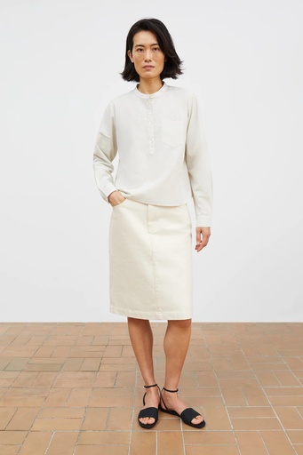SKALL skyrta Agnes shirt Light blue/white stripe